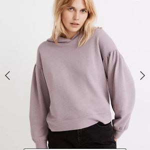 Pleat sleeve sweatshirt